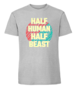 Męska koszulka z nadrukiem - Half Human Half Beast - obrazek 8