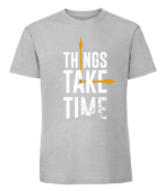 Męska koszulka z nadrukiem - Things Take Time - obrazek 7