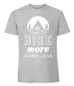Męska koszulka z nadrukiem - Hike More Worry Less - obrazek 7