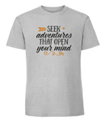Męska koszulka z nadrukiem - Seek Adventures That Open Your Mind - obrazek 7