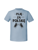 Męska koszulka  z nadrukiem – PIJĘ ZA POLSKĘ - obrazek 7