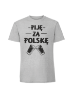 Męska koszulka  z nadrukiem – PIJĘ ZA POLSKĘ - obrazek 4