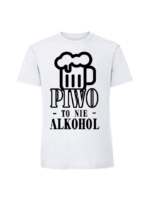 Męska koszulka  z nadrukiem – Piwo to nie alkohol v1 - obrazek 4