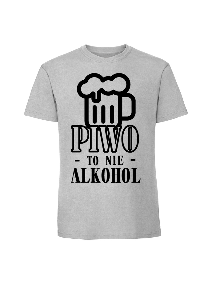 AL00014_pastelowy_szary.png Męska koszulka z nadrukiem – Piwo to nie alkohol v1 - obrazek 1