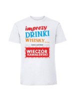 Męska koszulka  z nadrukiem – IMPREZY DRINKI WHISKY - obrazek 9