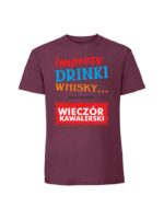 Męska koszulka  z nadrukiem – IMPREZY DRINKI WHISKY - obrazek 3