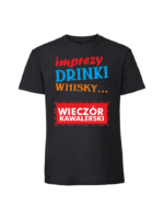 Męska koszulka  z nadrukiem – IMPREZY DRINKI WHISKY - obrazek 7
