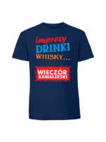 Męska koszulka  z nadrukiem – IMPREZY DRINKI WHISKY - obrazek 6