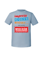 Męska koszulka  z nadrukiem – IMPREZY DRINKI WHISKY - obrazek 8