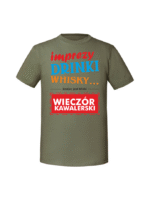 Męska koszulka  z nadrukiem – IMPREZY DRINKI WHISKY