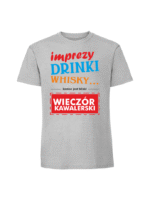Męska koszulka  z nadrukiem – IMPREZY DRINKI WHISKY - obrazek 4