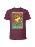 Męska koszulka  z nadrukiem – vintage beer plakat - obrazek 3