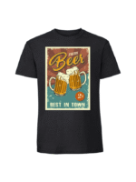 Męska koszulka  z nadrukiem – vintage beer plakat - obrazek 7
