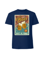 Męska koszulka  z nadrukiem – vintage beer plakat - obrazek 5