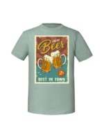 Męska koszulka  z nadrukiem – vintage beer plakat - obrazek 4