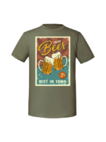 Męska koszulka  z nadrukiem – vintage beer plakat - obrazek 6