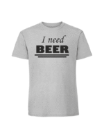 Męska koszulka  z nadrukiem – i need beer - obrazek 3