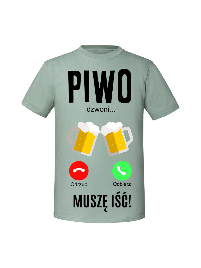 AL00030_mietowa.png Męska koszulka z nadrukiem – PIWO DZWONI - obrazek 1