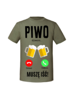 Męska koszulka  z nadrukiem – PIWO DZWONI - obrazek 3