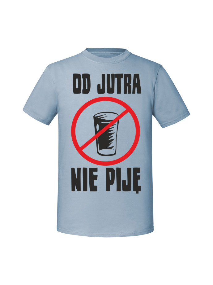 AL00036_mineralny_blekit.png Męska koszulka z nadrukiem – Od jutra nie piję v2 - obrazek 1