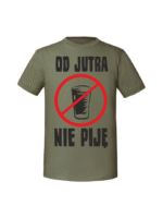 Męska koszulka  z nadrukiem – Od jutra nie piję v2 - obrazek 5