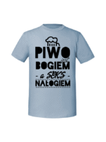 Męska koszulka  z nadrukiem – PIWO JEST BOGIEM - obrazek 5