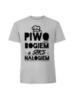 Męska koszulka  z nadrukiem – PIWO JEST BOGIEM