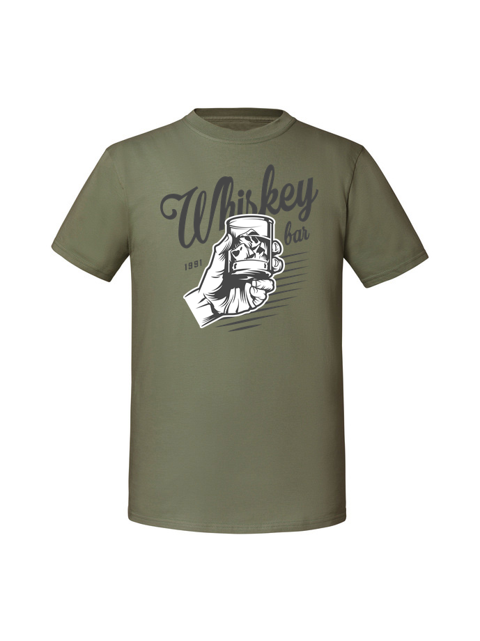 AL00051_olive.png Męska koszulka z nadrukiem – whisky bar - obrazek 1