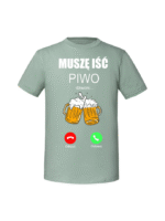 Męska koszulka  z nadrukiem – Piwo dzwoni muszę iść v1 - obrazek 4