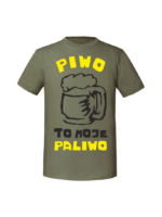 Męska koszulka  z nadrukiem – Piwo to moje paliwo - obrazek 7