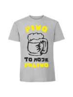 Męska koszulka  z nadrukiem – Piwo to moje paliwo - obrazek 4
