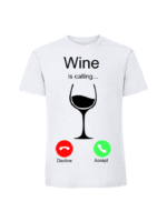 Męska koszulka  z nadrukiem – Wine is calling - obrazek 3