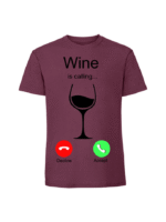 Męska koszulka  z nadrukiem – Wine is calling - obrazek 7