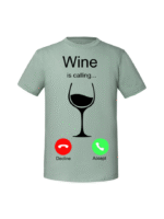 Męska koszulka  z nadrukiem – Wine is calling - obrazek 6