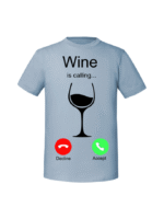 Męska koszulka  z nadrukiem – Wine is calling - obrazek 4