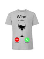 Męska koszulka  z nadrukiem – Wine is calling - obrazek 5