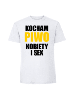 Męska koszulka  z nadrukiem – KOCHAM PIWO KOBIETY - obrazek 7