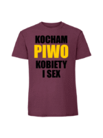 Męska koszulka  z nadrukiem – KOCHAM PIWO KOBIETY - obrazek 4