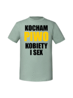 Męska koszulka  z nadrukiem – KOCHAM PIWO KOBIETY - obrazek 6
