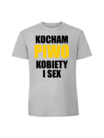 Męska koszulka  z nadrukiem – KOCHAM PIWO KOBIETY