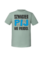 Męska koszulka  z nadrukiem – SZWAGIER PIJ - obrazek 7