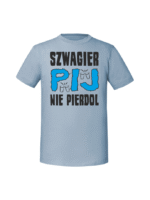 Męska koszulka  z nadrukiem – SZWAGIER PIJ - obrazek 5