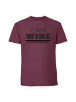 Męska koszulka  z nadrukiem – i need wine - obrazek 4