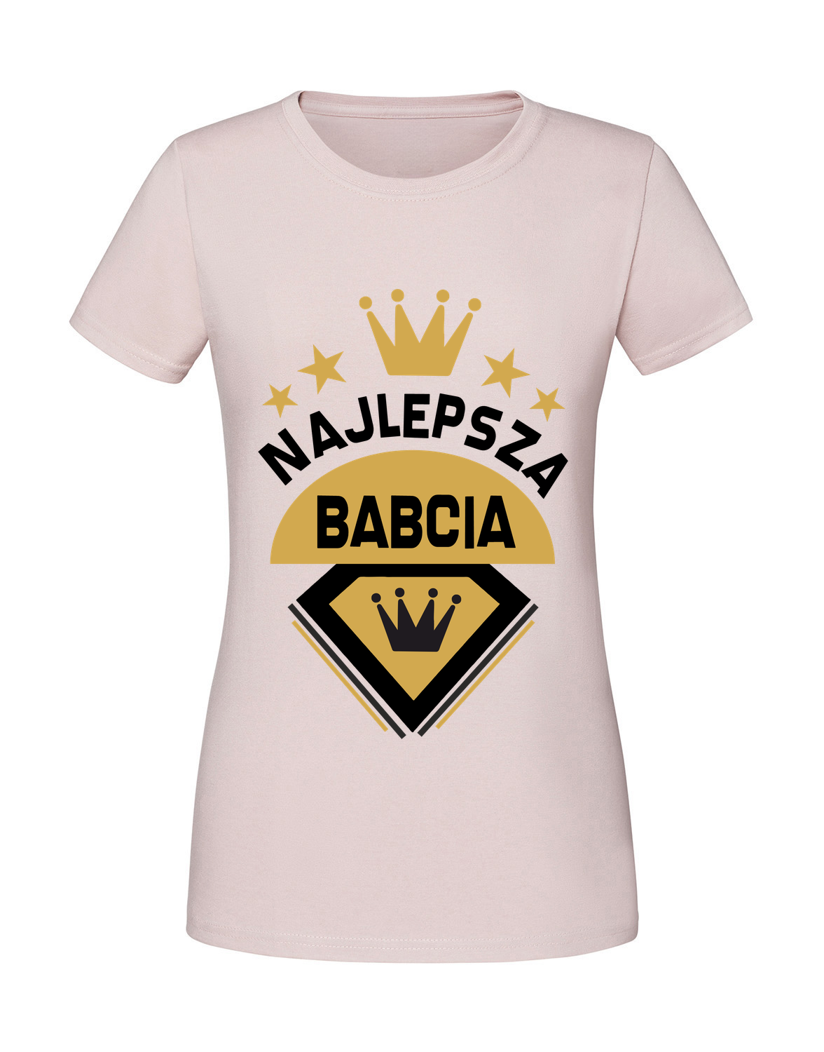 BB00006_pudrowy_roz.png Damska koszulka z nadrukiem – Najlepsza babcia na świecie - obrazek 1