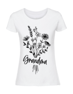 Damska koszulka  z nadrukiem – grandma flowers - obrazek 4