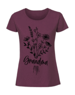 Damska koszulka  z nadrukiem – grandma flowers - obrazek 3