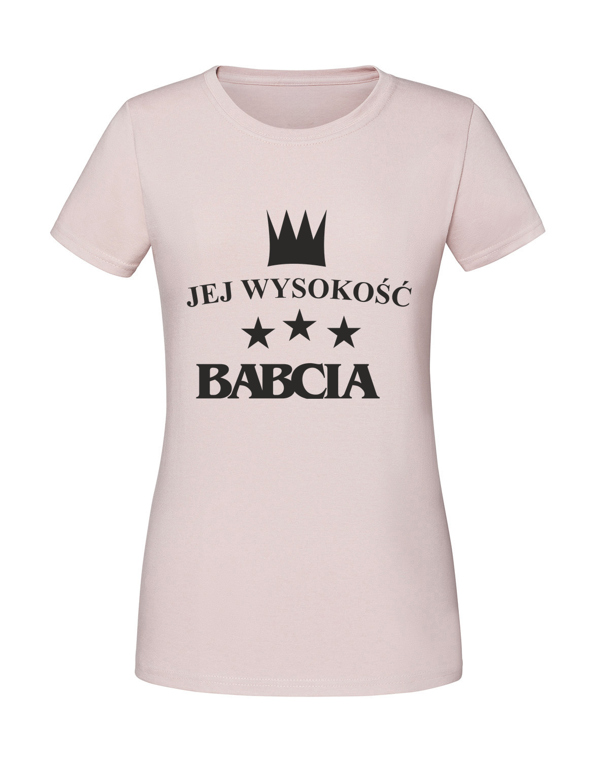 BB00009_pudrowy_roz.png Damska koszulka z nadrukiem – JEJ WYSOKOŚĆ BABCIA v2 - obrazek 1