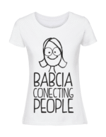 Damska koszulka  z nadrukiem – babcia connecting people v1 - obrazek 4