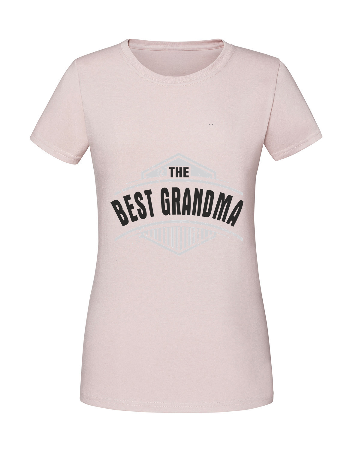 BB00013_pudrowy_roz.png Damska koszulka z nadrukiem – THE BEST GRANDMA VINTAGE - obrazek 1