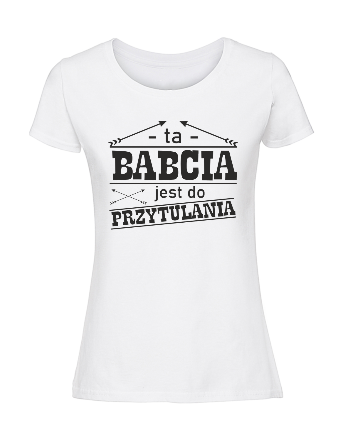 BB00028_biala.png Damska koszulka z nadrukiem – Ta babcia jest do przytulania - obrazek 1